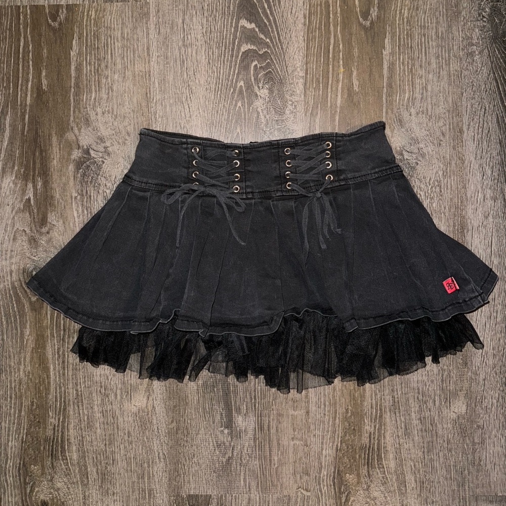 Vintage black Tripp nyc tutu layer mini skirt w/ties 🖤
